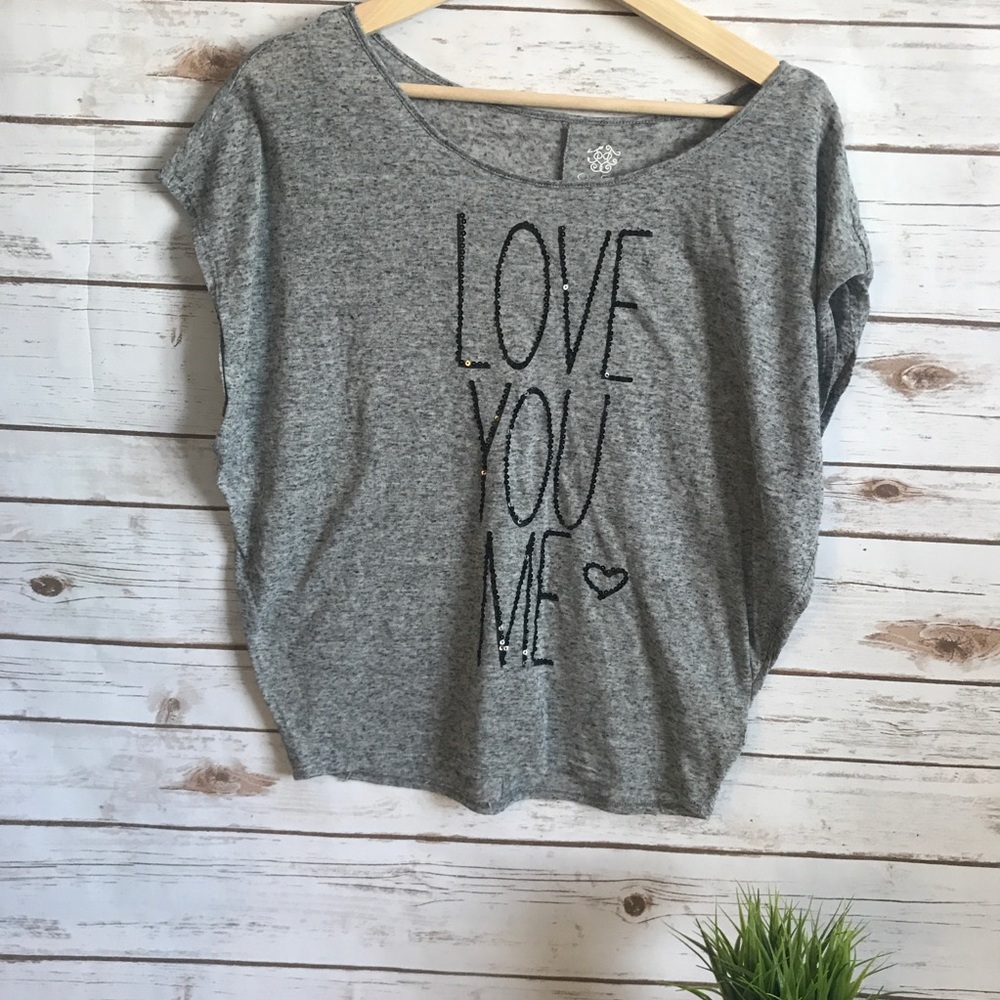 Jessica Simpson LOVE YOU ME Shirt. Size S